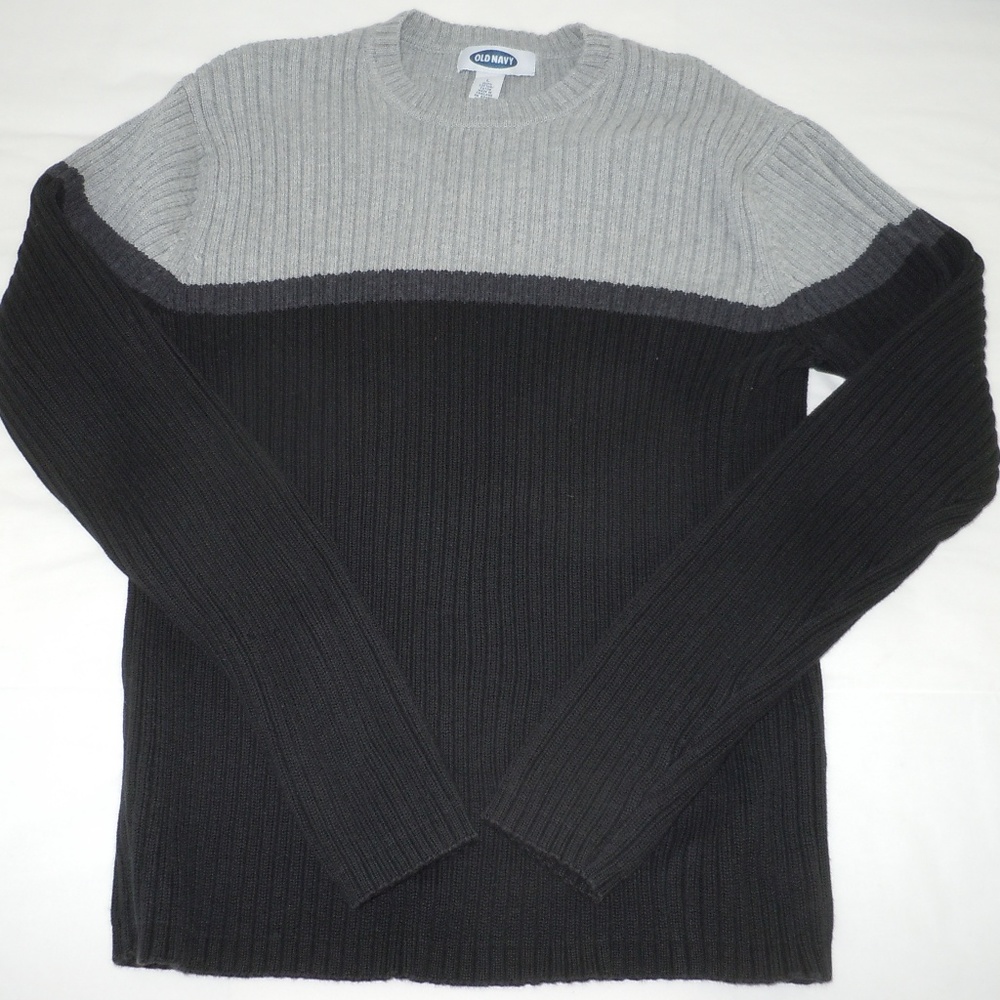Old Navy Black Gray Sweater Large Mens Sweatshirt